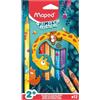 Maped - Matite colorate prima età - Matite per neonati e bambini - da 1 anno - Matite maxi - Matite colorate decorate - triangolare - Miniera ampia e resistente - Scatola di cartone da 12 matite