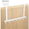 Generic Spessore regolabile sopra la porta ganci per appenderlo: appendiabiti in alluminio sopra la porta, per bagno, camera da letto, soggiorno (bianco lungo A, 7 ganci)