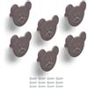 Poliplast - Set da 6 Maniglie, Design ad Orsetto, Modello 330, per Bambini, Verniciato a mano, Colore Marrone