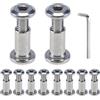 MY MIRONEY M6 x 12 mm viti viti a testa esagonale Bulloni per fissaggio in acciaio inox e kit dadi a barilotto, per mobili in pelle, fibbia per cintura in pelle, 10 set