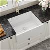 DeerValley Farmhouse - Lavello da incasso, 61 cm, reversibile, Apron-Front, in tinta unita, colore bianco lucido, per cucina (61 x 50,8 x 25,4 cm)