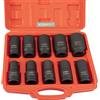 XRMXF Set di 10 dadi per avvitatore a percussione, 3/4, 17, 19, 21, 22, 24, 27, 30, 32, 36, 41 mm, esagonale, set di bussole lunghe