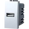 LEDLUX Caricatore USB 5V 2,1A Compatibile Con Bticino Living Light,Presa USB Da Parete Per Scatola 503 504 505 Fast Charge (Grigio)