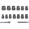 CCLIFE Set di estrattori per viti, 15 pezzi, 3/8, CR-MO, bussole turbo da 8-19 mm