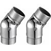 QHXKQH Connettore Angolare Regolabile per Corrimano, Acciaio Inox 42,4 mm, Accessorio per Ringhiere Scale e Balconi, Ideale per Esterni (2)