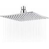 Silamp Soffione Doccia Quadrato 20x20 cm Pioggia Ugelli Anticalcare Acciaio Inox 304