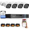 VORGUT Sistema di telecamere di sicurezza cablate per esterni, 4CH 5MP Lite AHD DVR con disco rigido da 500 G, 4 telecamere CCTV cablate da 5 MP, kit DVR di sorveglianza interno/esterno con