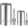 Spurtar 7mm-19mm 11-32mm Chiave Universale con Adattatore, Strumento di Riparazione Calza Regalo Presa Universale Chiave Multifunzione Compleanno Idee Regalo Uomo
