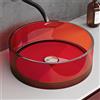 doporro Lavabo da Appoggio Rotondo Ø40 cm Lavabo Piccolo per Bagno e WC Ospiti in Resina Trasparente Rossa