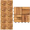 Monucep Piastrelle in legno per terrazze, 11 piastrelle per 1 m², 30 x 30 cm, piastrelle per balconi resistenti alle intemperie con drenaggio, in legno di acacia con sistema di incastro (Stile: 12
