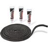 LANZZAS Filo di tenuta per caminetti e forno, diametro 12 mm, lunghezza 3 m, resistente al calore fino a 550 °C, con adesivo di montaggio ignifugo