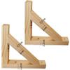 DSWZLQDXB 2 pezzi Staffa per mensola galleggiante Legno massiccio naturale,Scaffale Flottanti per Ripiano,Libreria,Cucina,Staffa Parete Divisoria,Reggimensola Treppiede Montato a parete (45cm)