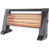 Bastilipo Stufa al quarzo, 3 potenze 400/800/1200 W, dispositivo antiribaltamento, griglia di sicurezza, colore grigio