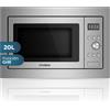 Hyundai Microonde da 20 litri, grill integrato, in acciaio inox, HMWI2700DGX. 700 W, 8 programmi, controllo elettronico, modalità scongelamento, interno in acciaio inox, facile pulizia, timer 95