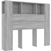 vidaXL Testiera con ripiani Grigio Sonoma 120x18,5x102,5 cm