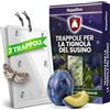 Repellion ® Trappola per Carpocapsa della Prugna - Set da 2 Trappole per Verme della Prugna per Alberi di Prugne e Susine - Trappola a Feromoni contro i Vermi da Frutta - Senza Veleno e Conforme ai