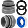 KATELUO 2 Pezzi Adattatore Tubo Piscina 4560 Connettore Tubo Piscina per Tubi da 40 MM a 1 1/2 Pollici, con Guarnizione, Connettore Raccordi per Pompa Compatibile con Pompe Filtranti Intex, Coleman