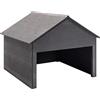 Mokuyary Garage per tosaerba grigio 80x80x70 cm WPC, riparo di protezione Garage per robot tosaerba per giardino