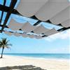 LRHRHR Tenda Parasole Retrattile,Protezione Raggi UV vela ombreggiante a onda retrattile,Giardino Balcone Terrazza tenda da sole pergola regolabile,con funi-Lightgrey||120x300cm