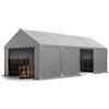 TOOLPORT Tendone deposito 4x8 m PVC 800 N impermeabile tenda capannone con telaio al suolo grigio