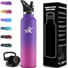 Mulbijeo Borraccia Termica 1 Litro, Senza BPA, Borraccia Termica, Sottovuoto a Doppia Parete, Bottiglia Termica, 18/8 Acciaio Inox, Borracce Termiche, con Cannuccia, Termos per Palestra, Sport, Bici