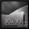 Americanflat Cornice 30x30 cm Nera - Cornice Quadrata con Bordo Sottile e Pannello Vetro Resistente agli Urti - Portafoto con Ganci Seghettati Integrati per Pareti