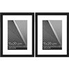 Americanflat Cornice portafoto 20 x 15 cm, colore nero, da utilizzare come cornice sottile da 15 x 10 cm con passepartout o cornice da 20 x 15 cm senza passepartout, formato orizzontale e verticale,