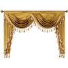 VOGOL Mantovana gialla a cascata per casa colonica, mantovana in velluto che riduce la luce, con nappe, per camera degli ospiti, tende con tasca per asta in stile vintage, per soggiorno, 150 cm di