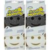 Scrub Daddy Scrub Mommy Style, Spugna Abrasiva Cucina su Due Lati, Alternativa Prodotti Cucina ai Panni Non Graffiati, Spugna Faccina Sorridente per Lavello, Bagno e Doccia, FlexTexture, Grigio 2 Pz