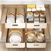 GarveeHome Cassetto telescopico estraibile con scolapiatti - Scaffale da cucina per riporre piatti e bottiglie - Salvaspazio per sottolavello e lavello, senza foratura, incluso