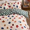 furn. Duvet Day Astrid Copripiumino Set - Set Di Biancheria Da Letto Reversibile Ultra Morbido A Pois (Multicolore/Verde Acqua - 137x200cm)