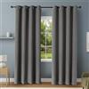 Amazon Basics Tende Oscuranti al 100% con Occhielli, 2 Teli, 132 x 244 cm, Nero