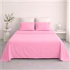Ruggeri - Completo Letto - 100% Morbida Microfibra di Alta Qualità | 2 Federe 50x80cm + 1 Lenzuolo con Angoli 170x200cm + 1 Lenzuolo Sopra 240x280cm - Collezione Beat (Rosa Cipria, Matrimoniale)