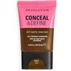 Revolution Beauty London Revolution Conceal and Define Soft Matte Tube Foundation, Fondotinta Coprenza Totale Opaco, F13.7NW, 23ml