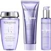 KERASTASE Kérastase, Blond Absolu, Routine Riparatrice, Per Capelli Danneggiati, Biondi & Decolorati, Con Acido Ialuronico, Shampoo Bain Lumière + Balsamo Cicaflash + Trattamento Cicaplasme