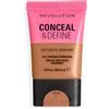 Revolution Beauty London Revolution Conceal and Define Soft Matte Tube Foundation, Fondotinta Coprenza Totale Opaco, F11.5C, 23ml