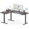 FLEXISPOT Scrivania in piedi a forma di L, 180 x 120 cm, angolo elettrico regolabile in altezza, postazione di lavoro per computer con 4 controlli di memoria, configurazione sinistra o destra, nero