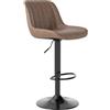 Youhauchair Sgabelli Cucina, Sgabello Cucina Regolabile in Altezza con Schienale, Sgabelli Bar in Pelle PU, Sgabello Alto Moderni Design, Marrone