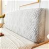Chickwin Copertura per Testiera Letto, Rattan Jacquard Copertura Testiera Letto Singolo Matrimoniale Una Piazza e Mezza, Copri Testata Elastica Antipolvere Fodera Testata (180cm,Grigio Chiaro)