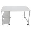 VDD Scrivania per computer, con ripiani portaoggetti, in metallo bianco, larghezza 110 cm