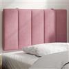 sephironlbb Cuscino per testiera Hanko in velluto rosa, 80 cm, imbottito con imbottitura in schiuma, cuscino da parete per camera da letto, letto matrimoniale, letto singolo, con schienale e