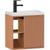 UEV Mobile Bagno con Lavabo e Ripiani Aperti, 50,5x30x50cm, Arancia
