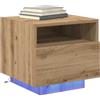 vidaXL Armadio da Notte Rovere artigianale 40 x 39 x 37 cm, Comodino rustico, mobile salvaspazio, tavolino in legno, LED moderno, stile minimalista per interni