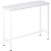 HOMCOM Tavolo da bar con piano in melammina, effetto marmorizzato e gambe in acciaio, stile moderno, per cucina, caffetteria, sala da pranzo, 120 x 40 x 100 cm, bianco
