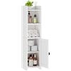 Lomojo Piccolo armadietto angolare per bagno, 20 x 20 x 80 cm (bianco) | Porta carta igienica autoportante stretto, organizer per bagno, piccoli spazi, armadio da pavimento con ripiani regolabili e