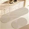 Hixingo Tappeto Cucina in Diatomite, Passatoia Cucina Antiscivolo Lavabile Ovale Tappeti da Cucina, Tappeto Runner Cucina Tappeto da Bagno Tappetino per Doccia (Dito,40x180cm)