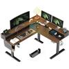 WALKINGDESK Scrivania ad angolo Elettrica con 3 Cassettoni, 160 x 140 cm Tavolo Regolabile in Altezza a L, Bureau per computer con memory di 4 Altezze, Noce nero