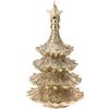 Hervit Candela Cera Albero Natale Oro - Scatola Regaolo - 2 Dimensioni - Candela Decorazione Tavola Natalizia Segnaposto Natalizio Tema Natale - Ø8,5x15cm