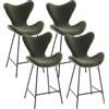 DAYALANE 4 PZ Sgabelli Cucina in Ciniglia per Bar/Ristorante, Verde