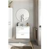 Dmora Mobile sottolavabo Maltby, Mobiletto da Bagno, Contenitore Porta lavabo, Armadio per lavandino, 60x45 h50 cm, Bianco Lucido